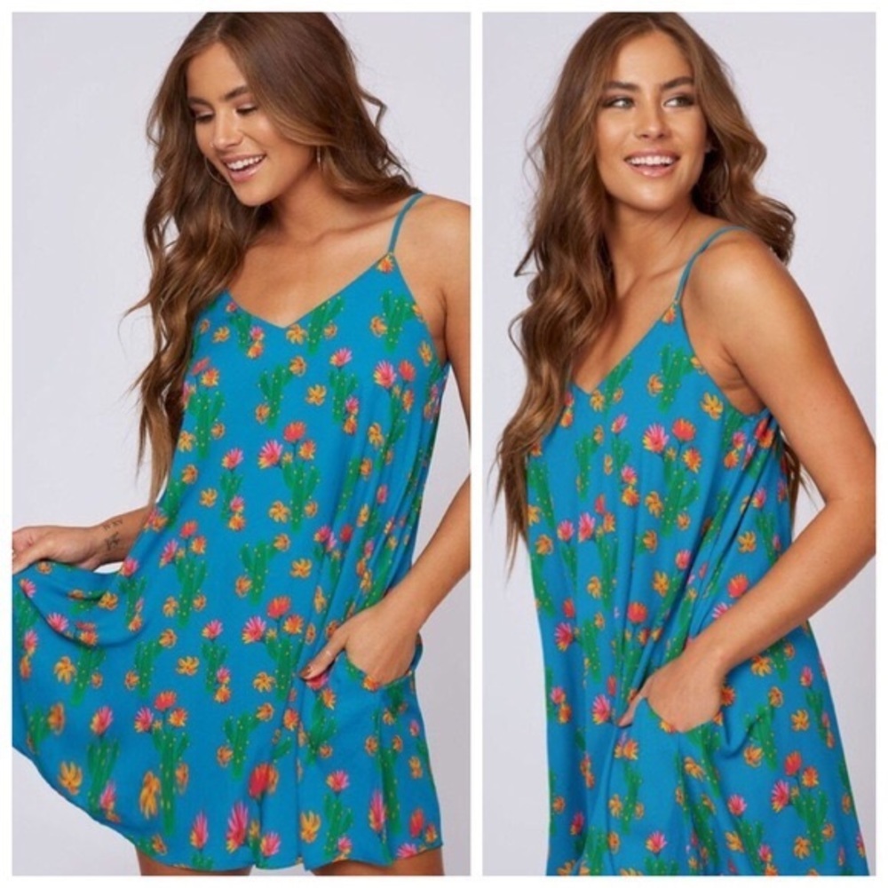 Teal cactus dress
